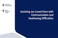 JCH Caregiver Talk: Assisting Our Loved Ones with Communication and Swallowing Difficulties